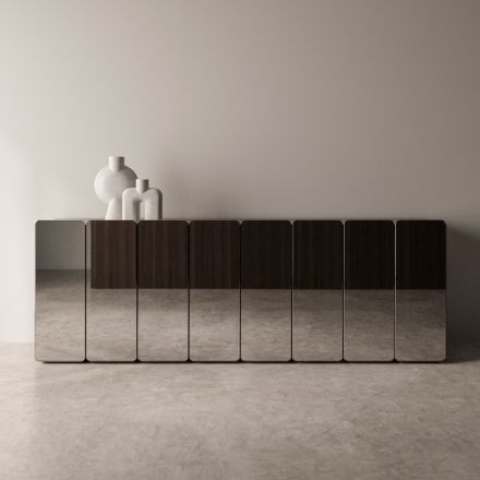 Modernt speglad träskänk med elegant design tillverkad i Italien - Ester Viadurini