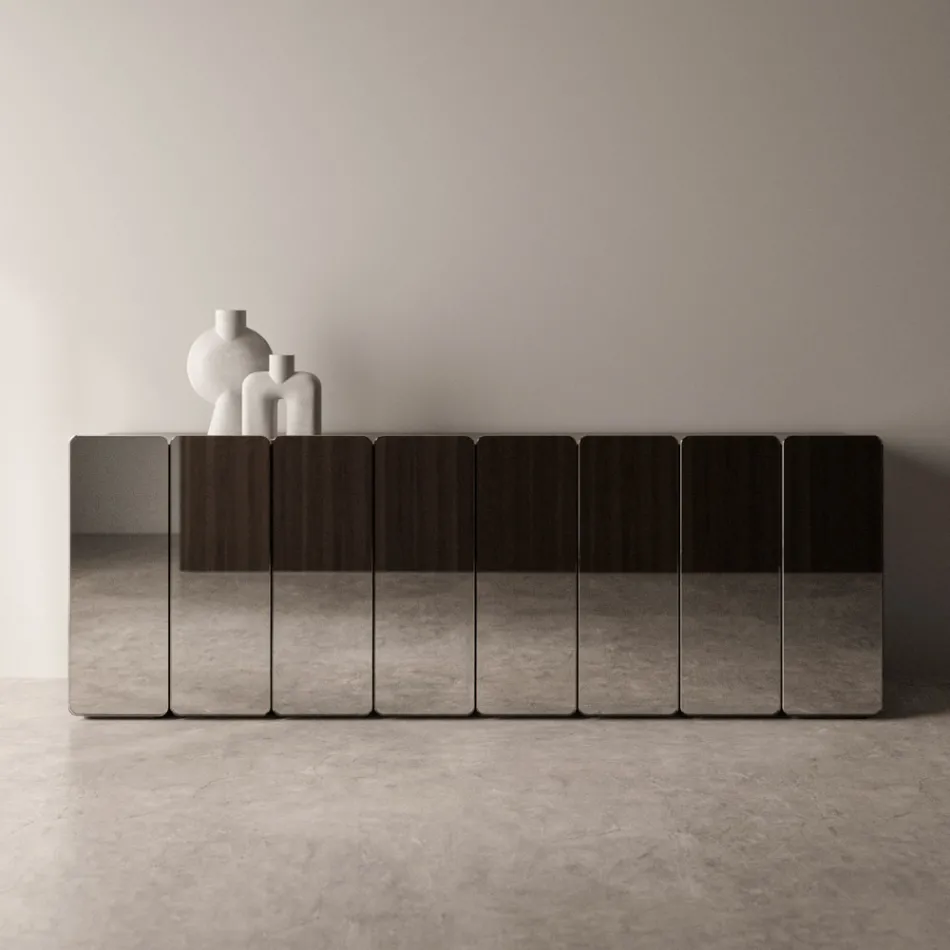 Modernt speglad träskänk med elegant design tillverkad i Italien - Ester Viadurini