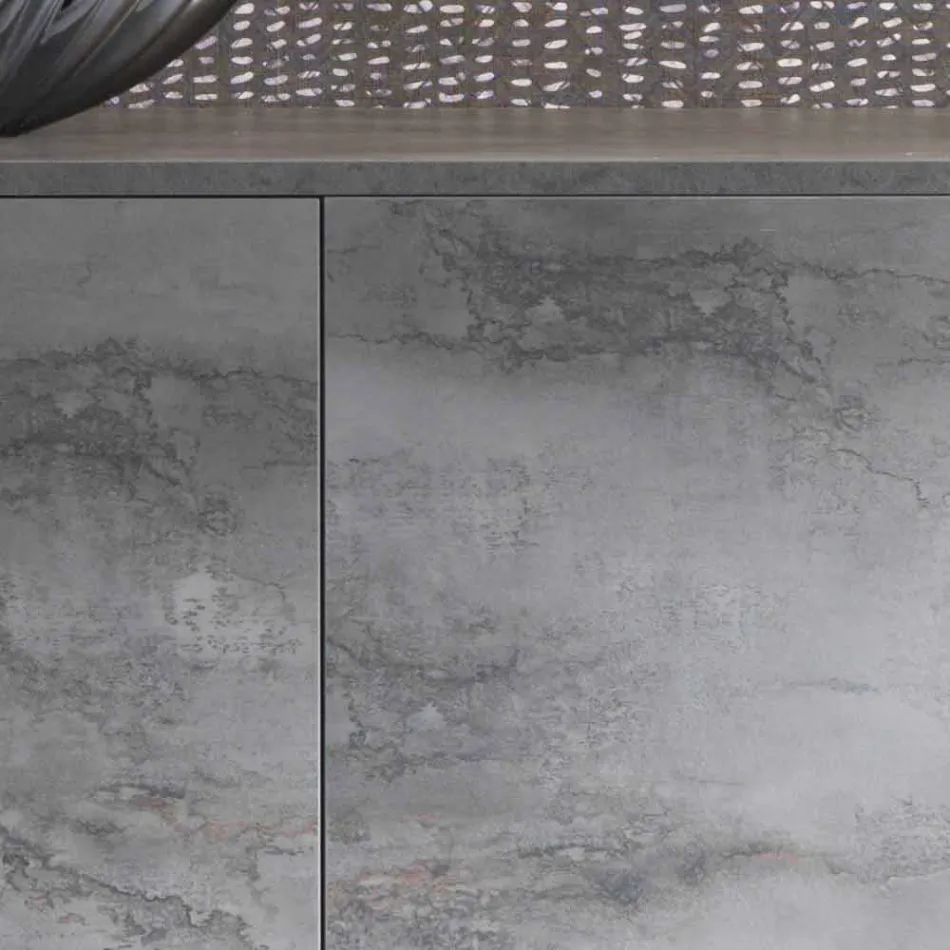 Modern skänk med tre dörrar i brons eller grå melamin tillverkad i Italien - Clemente Viadurini