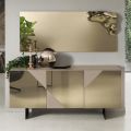 Modern skänk med Mdf-dörrar täckta med spegel Tillverkad i Italien - Morgana