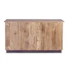 Vardagsrumsskänk i mangoträ och stål med 2 dörrar och 3 lådor - Sinfony Viadurini