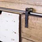 Vardagsrumsskänk i mangoträ och stål med 2 dörrar och 3 lådor - Sinfony Viadurini