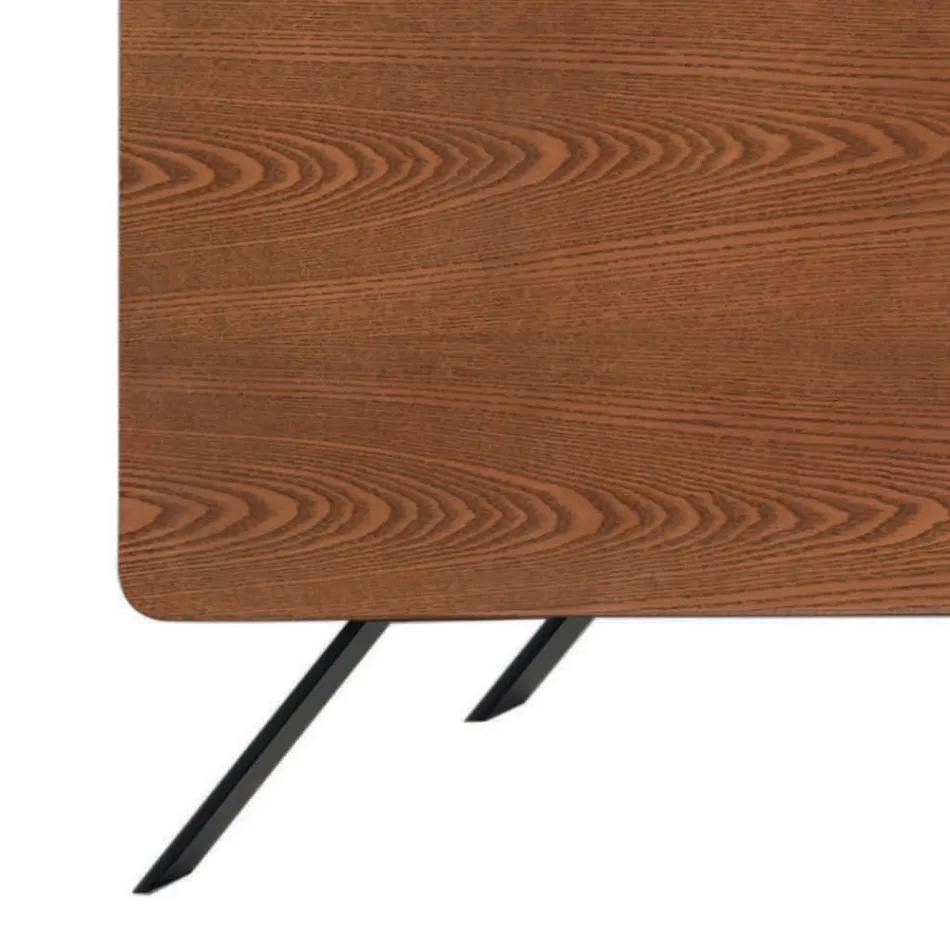 Vardagsrumsskänk Mdf struktur och massivt trä 4 dörrar Tillverkad i Italien - Rosalba Viadurini