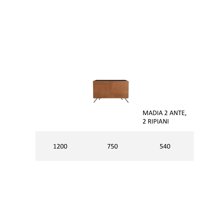 Vardagsrumsskänk i Mdf och massivt trä 2 eller 3 dörrar Made in Italy - Chamber Viadurini