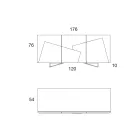 Vardagsrumsskänk i lackad Mdf 3 dörrar med keramiska insatser - Imperio Viadurini