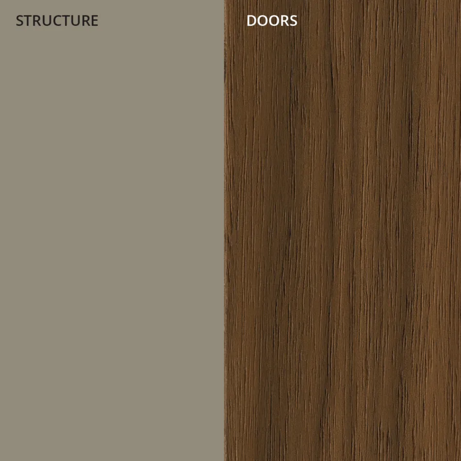 Vardagsrumsskänk i lackad Mdf 3 dörrar med screentryckta inlägg - Saronno Viadurini