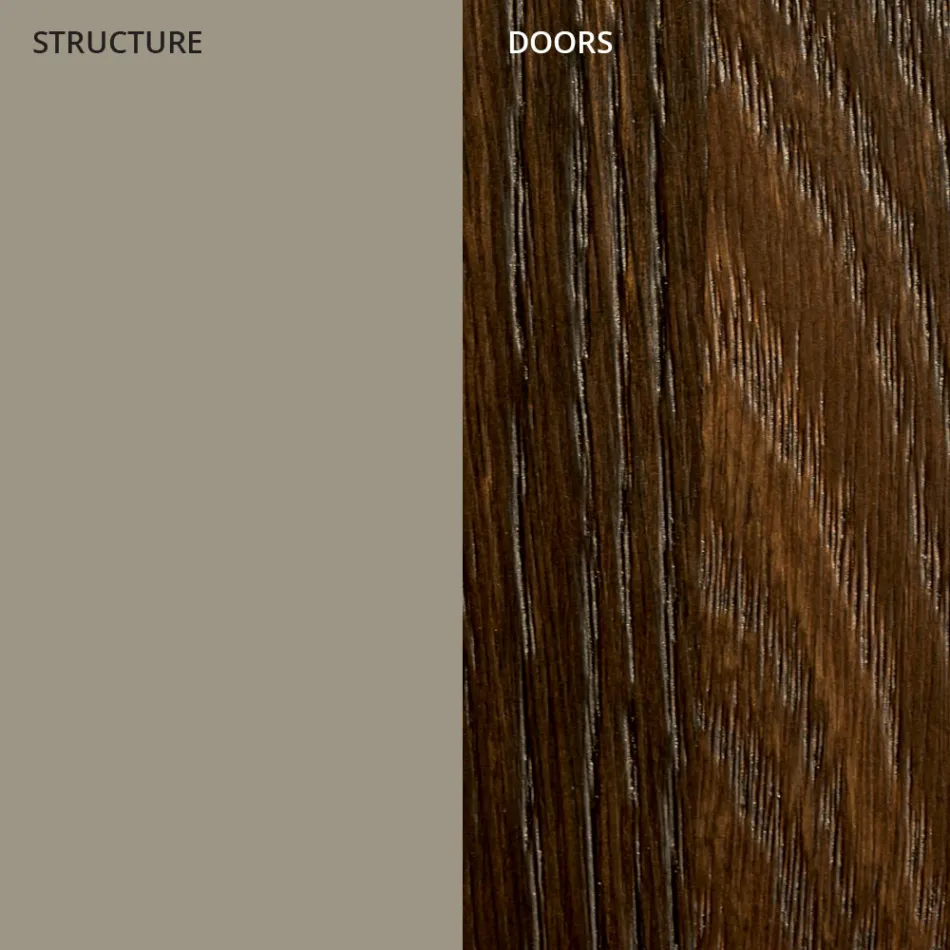 Vardagsrumsskänk i lackad Mdf 3 dörrar med screentryckta inlägg - Saronno Viadurini