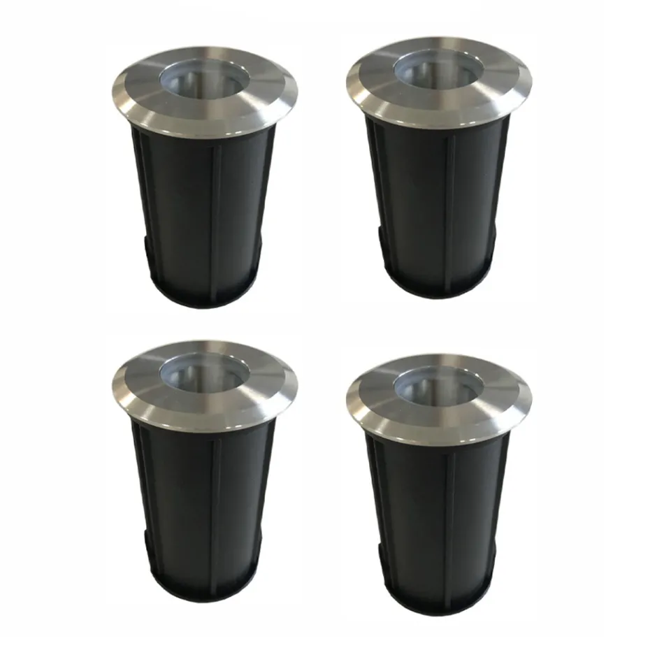 Rund 2W Led Spotlight Marker i 316 rostfritt stål, 4 delar - Solina Viadurini