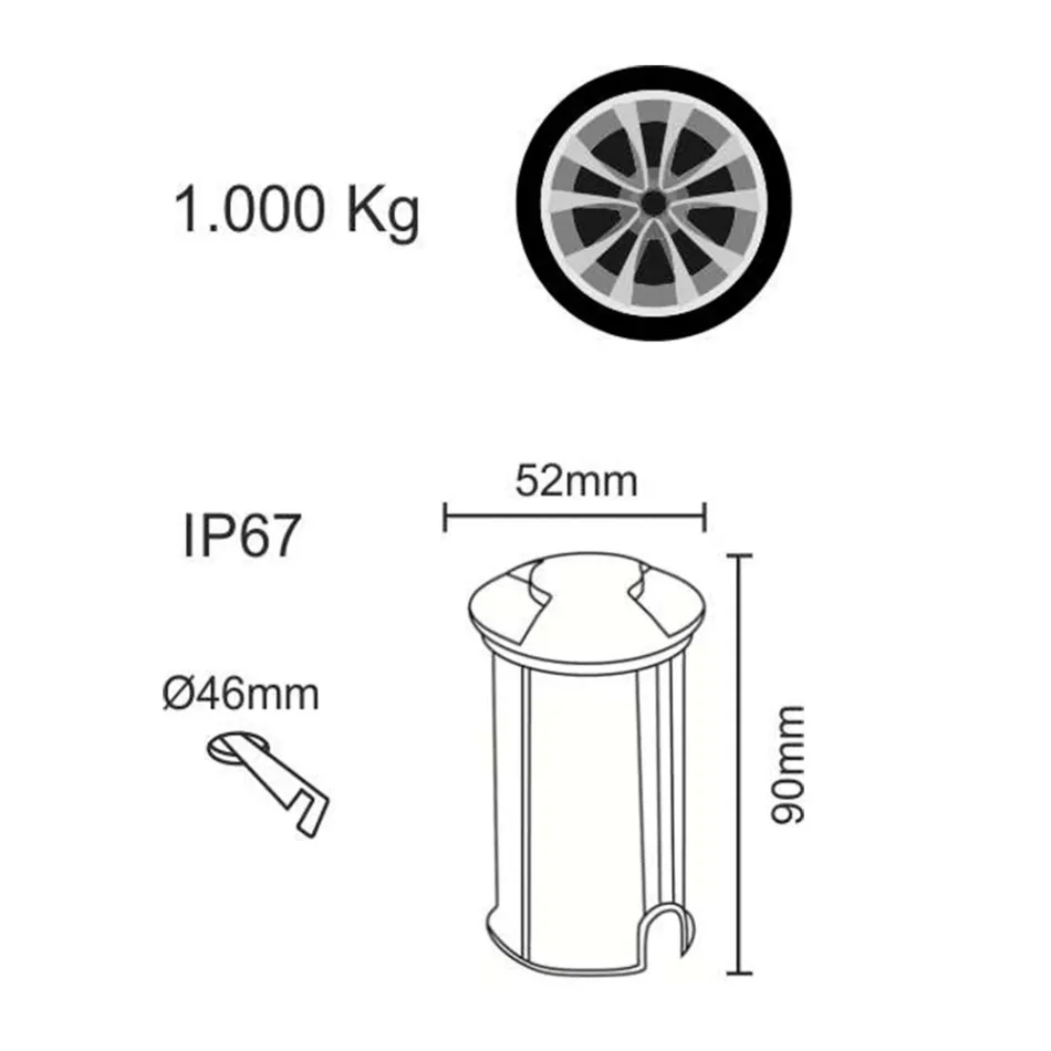 Marker Outdoor Infälld LED Spotlight i Rostfritt Stål 4 Delar - Rhombus Viadurini