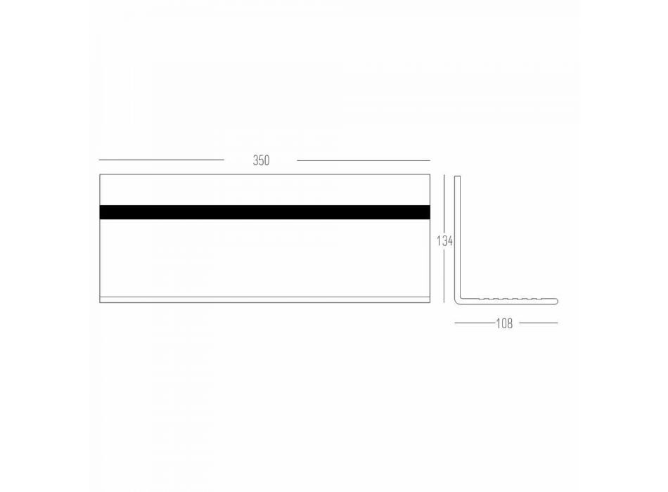 Vägghylla i vit Corian eller med svart insats 350 eller 600 cm - Elono Viadurini