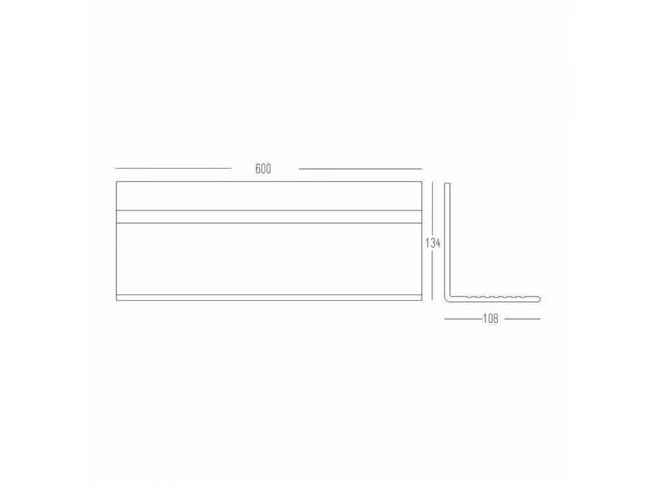 Vägghylla i vit Corian eller med svart insats 350 eller 600 cm - Elono Viadurini