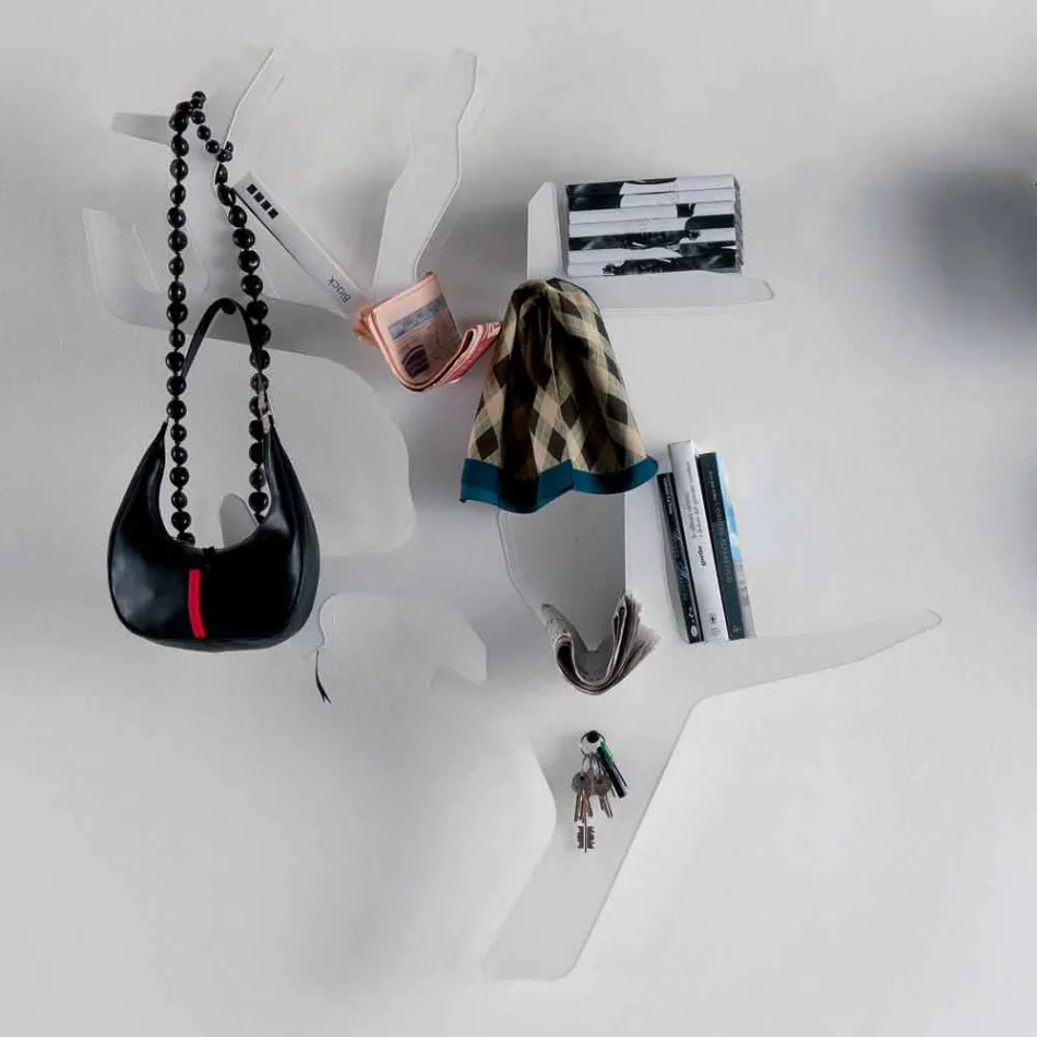 Vägghylla av plexiglas med klädkrokar tillverkad i Italien - neon Viadurini