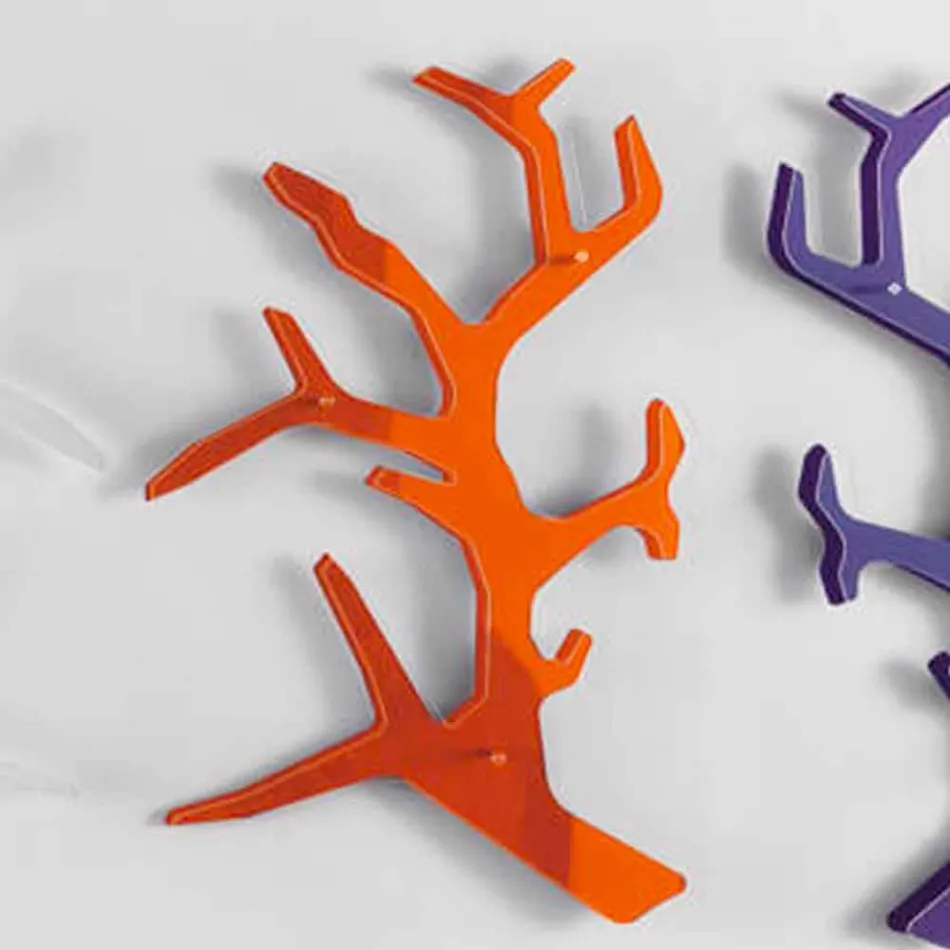 Vägghylla av plexiglas med klädkrokar tillverkad i Italien - neon Viadurini