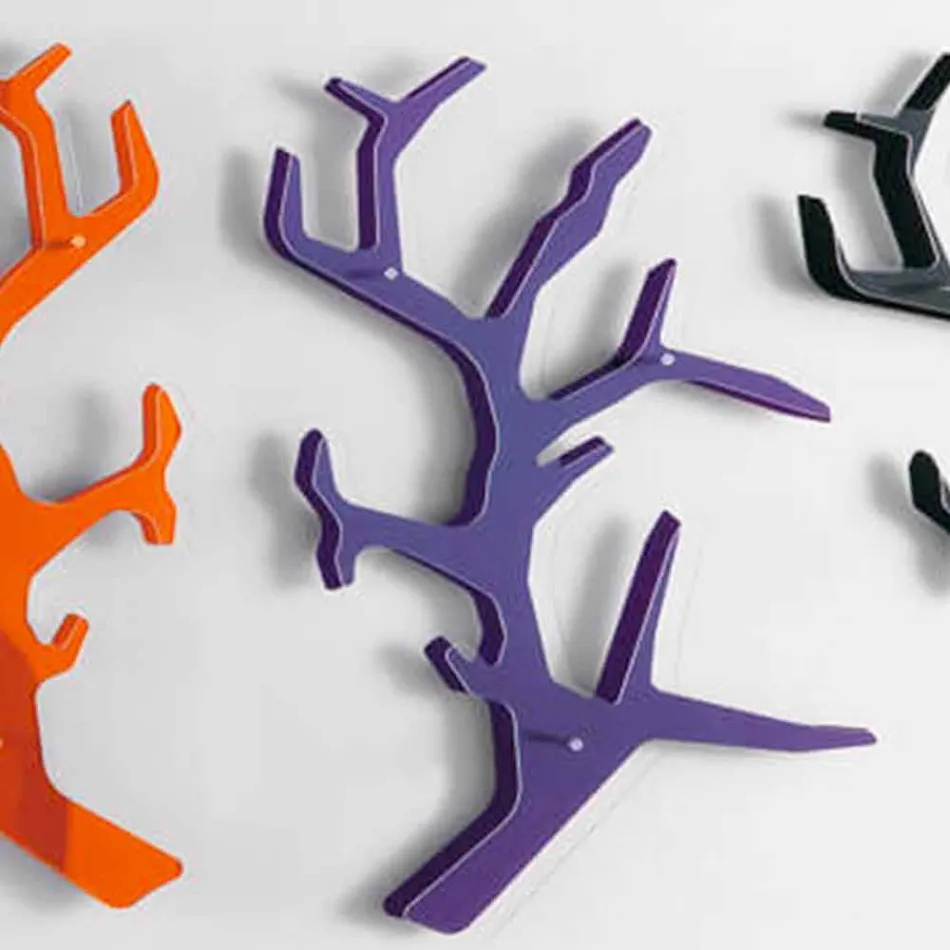 Vägghylla av plexiglas med klädkrokar tillverkad i Italien - neon Viadurini