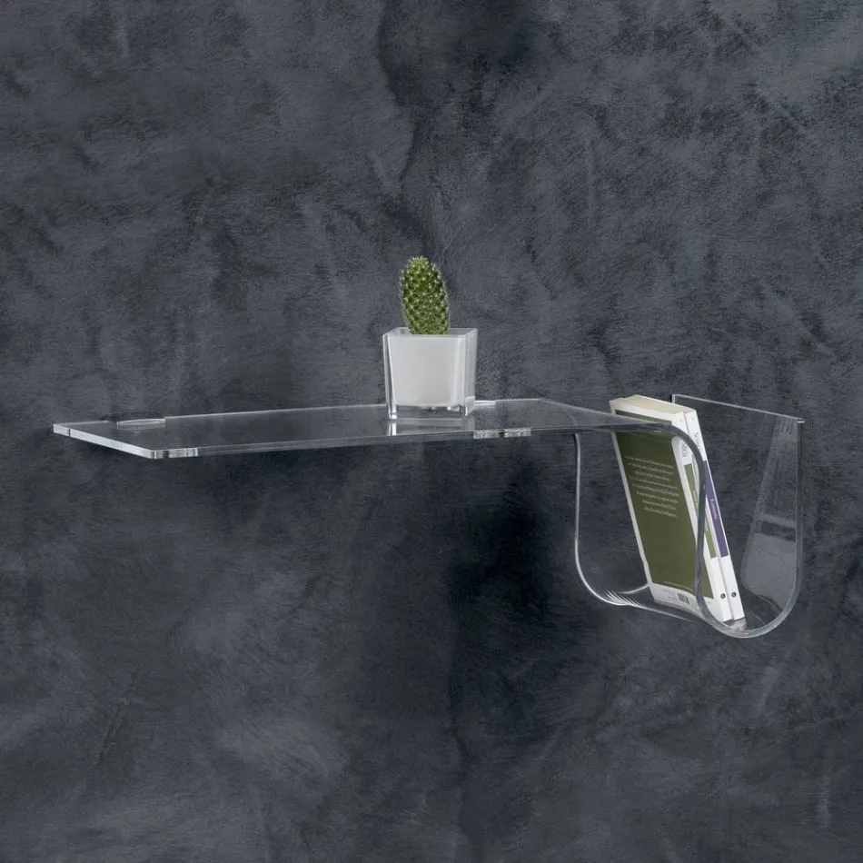 Designhylla i transparent akrylkristall Tillverkad i Italien - Teride Viadurini