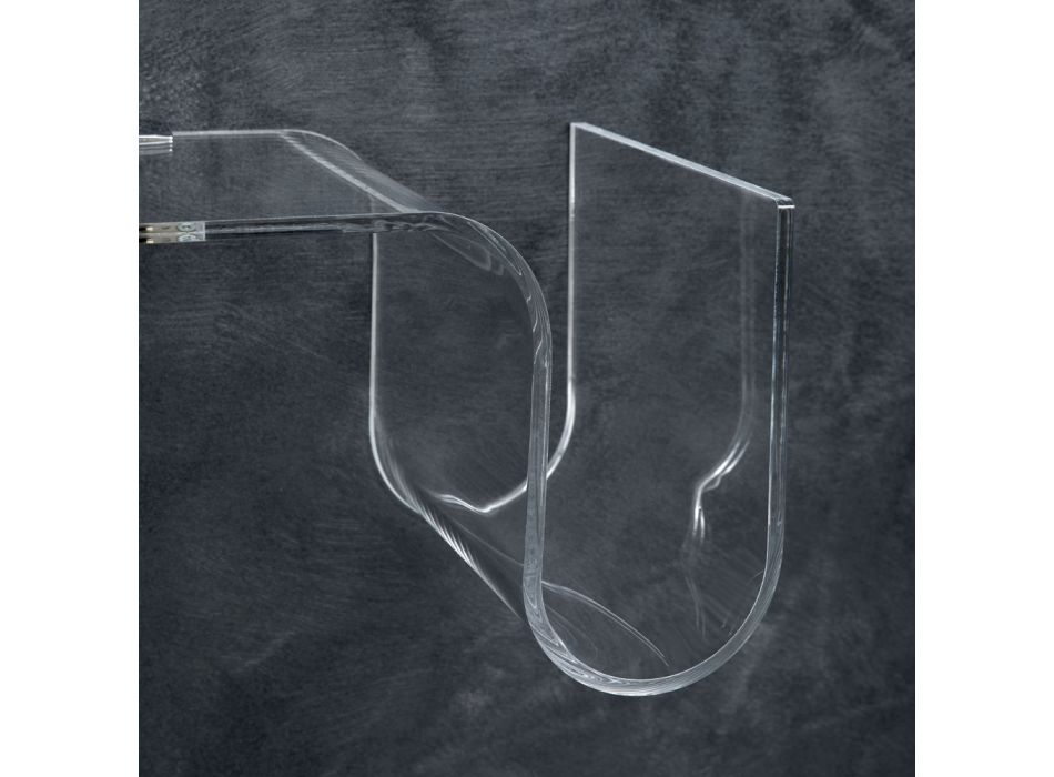 Designhylla i transparent akrylkristall Tillverkad i Italien - Teride Viadurini