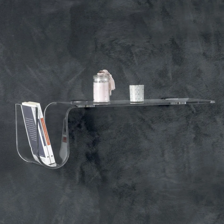 Designhylla i transparent akrylkristall Tillverkad i Italien - Teride Viadurini