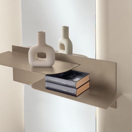 Modern design metallhylla med två horisontella hyllor - Miro Viadurini