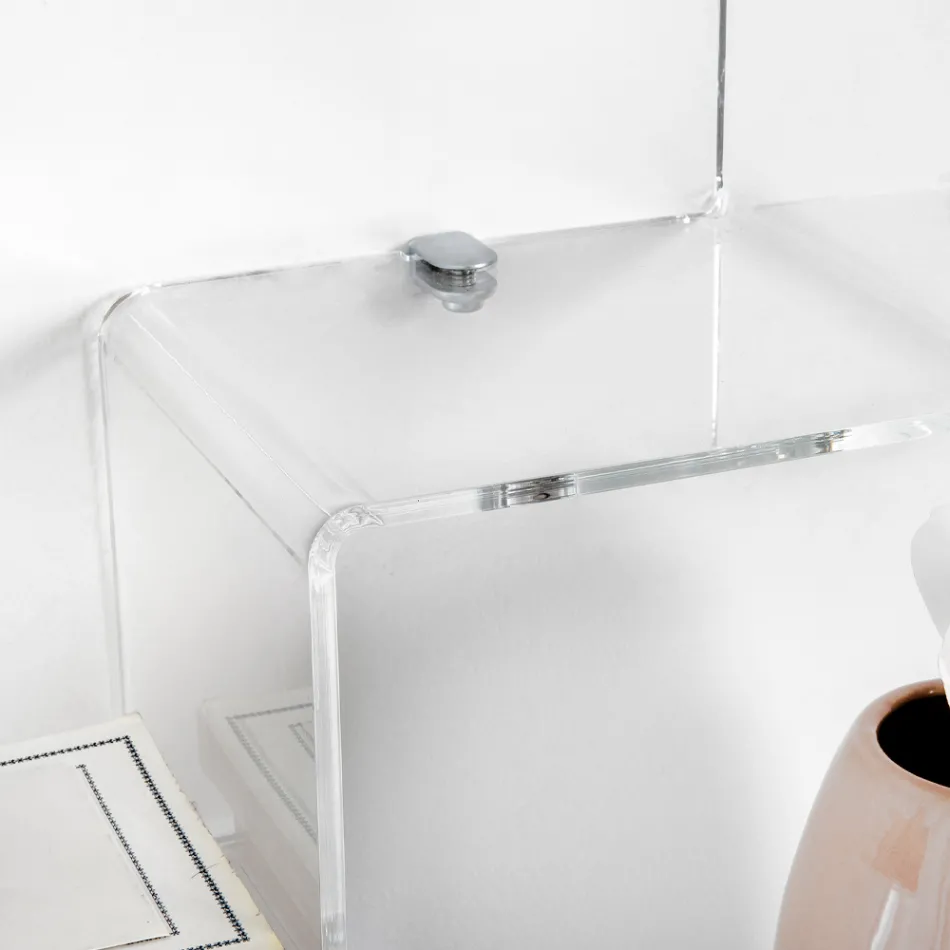 Transparent plexiglas objekthylla tillverkad i Italien - Mufasa Viadurini