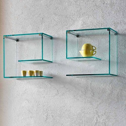 Genomskinliga glasväggshyllor Mångsidig elegant design 2 delar - rulle Viadurini