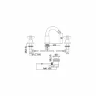 Klassisk 3-hålsblandare i förkromad mässing tillverkad i Italien - Zumbo Viadurini