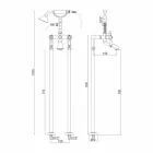 Kolonnblandare för badkar med dusch i mässing Tillverkad i Italien - Shelly Viadurini