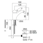 Bidéblandare i klassisk stil i handgjord mässing med spak - Noriana Viadurini