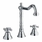 Klassisk 3-hålsblandare för handfat i mässing Made in Italy - Lisca Viadurini