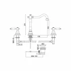 Klassisk 3-håls blandare i mässing tillverkad i Italien - Shelly Viadurini