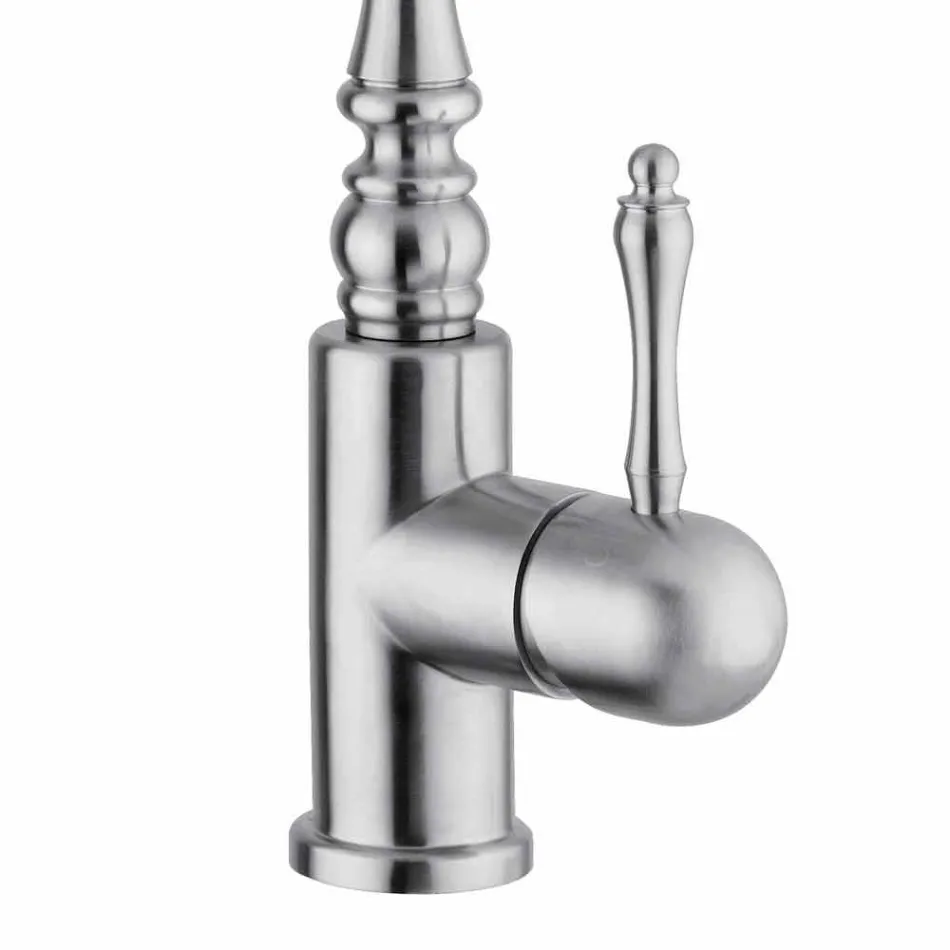 Klassisk köksblandare i rostfritt stål Made in Italy - Present Viadurini