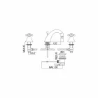 Klassisk 3-håls tvättställsblandare i mässing tillverkad i Italien - Lisca Viadurini