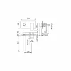 Väggmonterad tvättställsblandare för badrumsplatta Tillverkad i Italien - Panela Viadurini