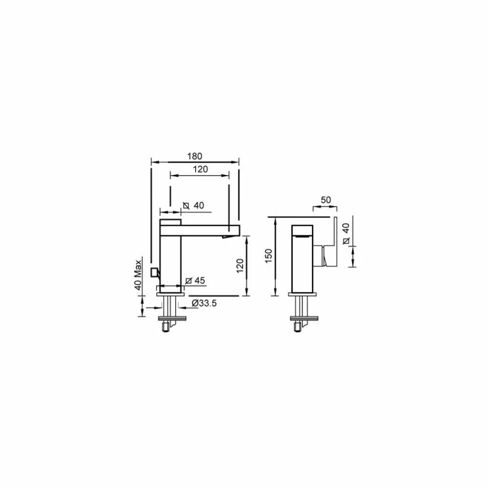 Tvättställsblandare med sidospak av Made in Italy Design - Panela Viadurini