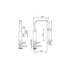 High Swivel Spout Design Handfatblandare tillverkad i Italien - Panela Viadurini