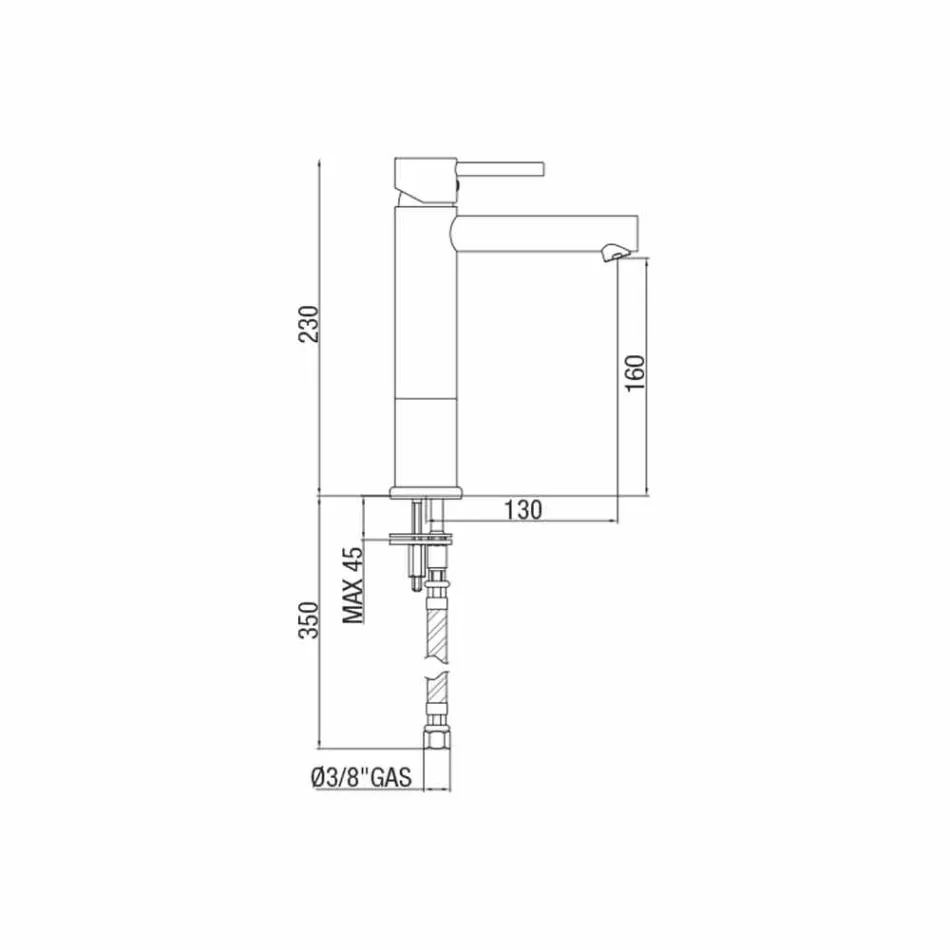 Tvättställsblandare i förkromad mässing utan avlopp Tillverkad i Italien - Ermia Viadurini