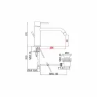 Handfatblandare med pip 200 mm mittavstånd i mässing Tillverkad i Italien - Liro Viadurini