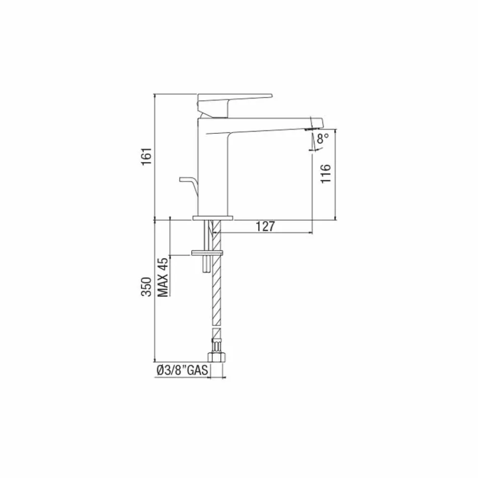 Modern badrumsblandare utan avlopp Tillverkad i Italien - Galla Viadurini