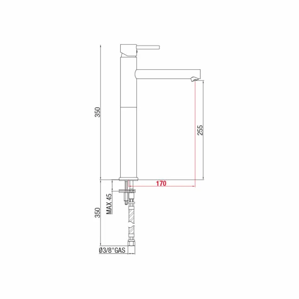 Utökad tvättställsblandare i mässing utan avlopp Tillverkad i Italien - Ermia Viadurini