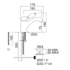 Klassisk stil handgjord handfatblandare i mässing med spak - Noriana Viadurini