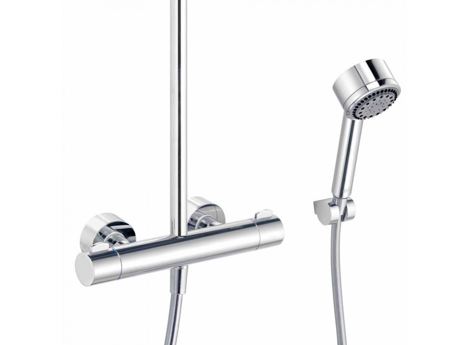 Modern duschblandare med duschhuvud och metallhanddusch - Zanio Viadurini
