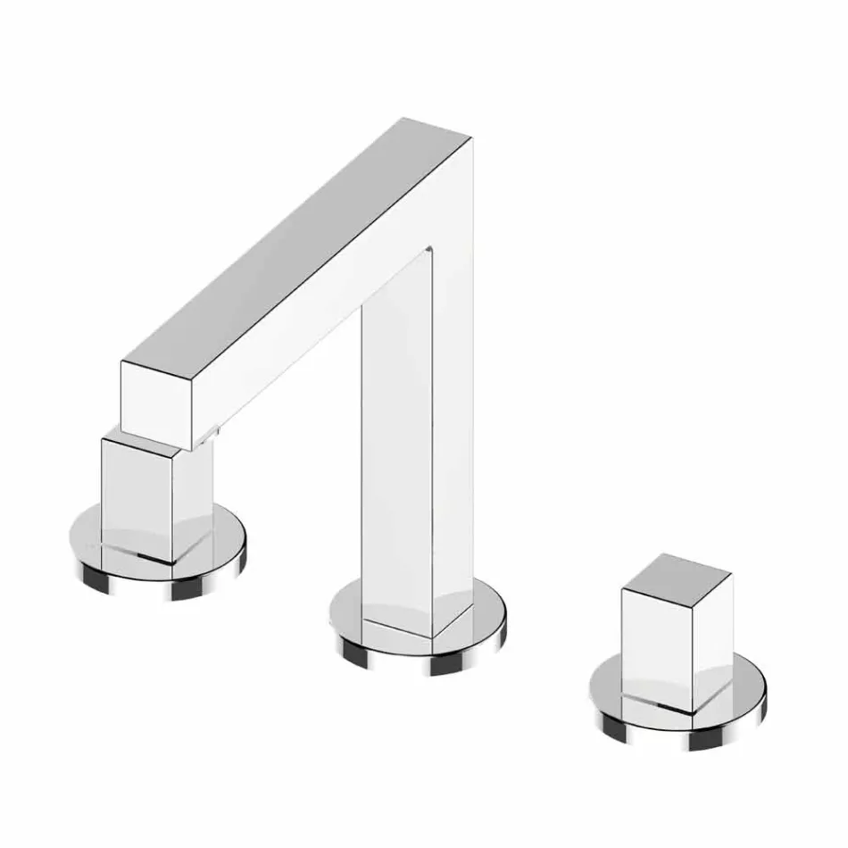 Modern badrumsblandare för trehåls krommetall - Girino Viadurini