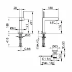 Modernt tvättställsblandare i kromfinishmetall - Girino Viadurini