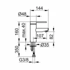 Modern tvättställsblandare i förkromad metall - Zanio Viadurini