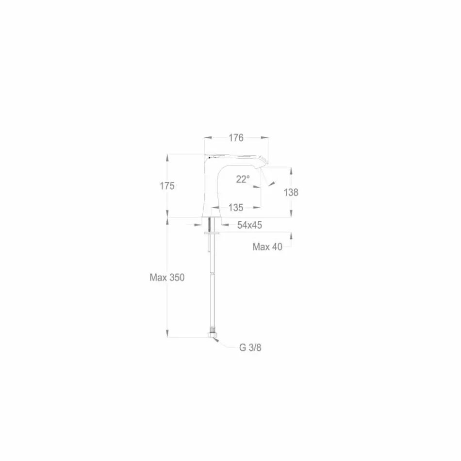 Modern mixer för mässingsbassäng Tillverkad i Italien - Bonina Viadurini
