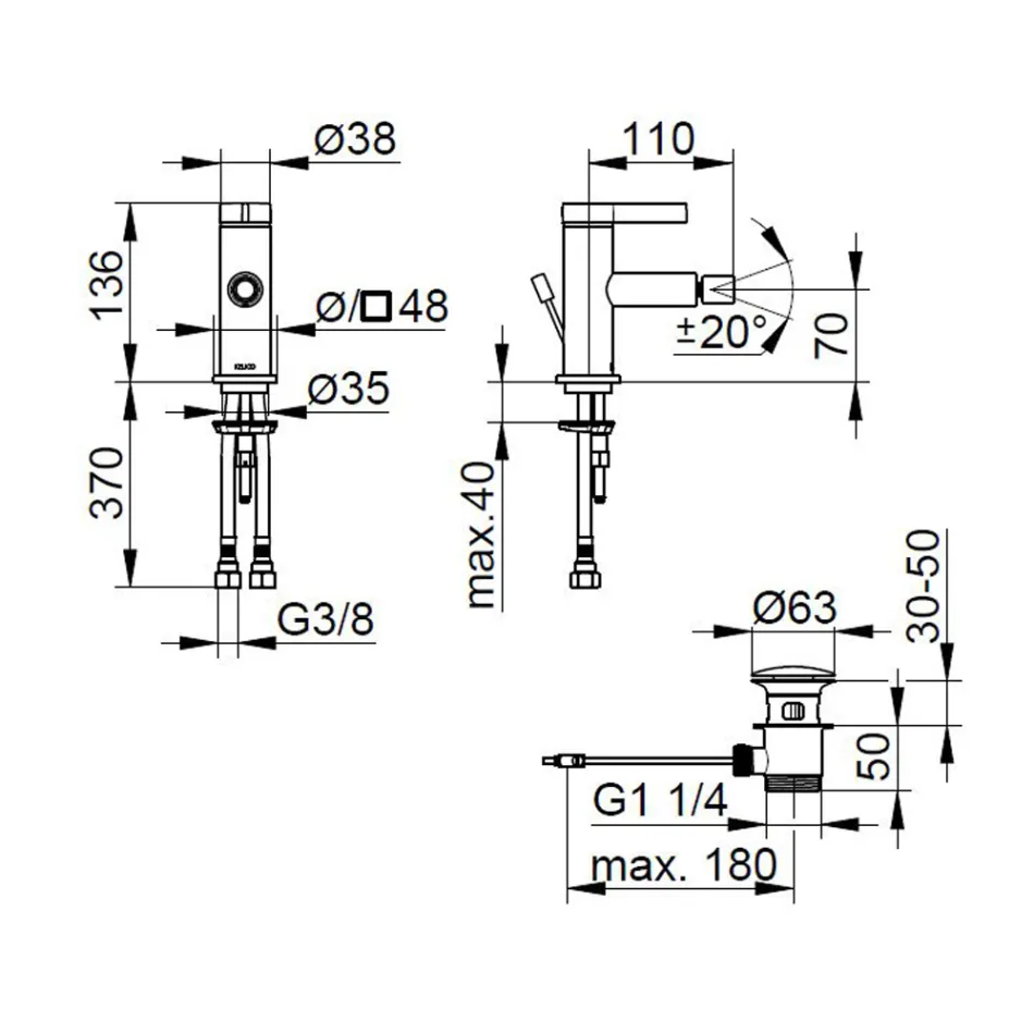 Engrepps bidéblandare klassisk design förkromad mässing - artemisia Viadurini