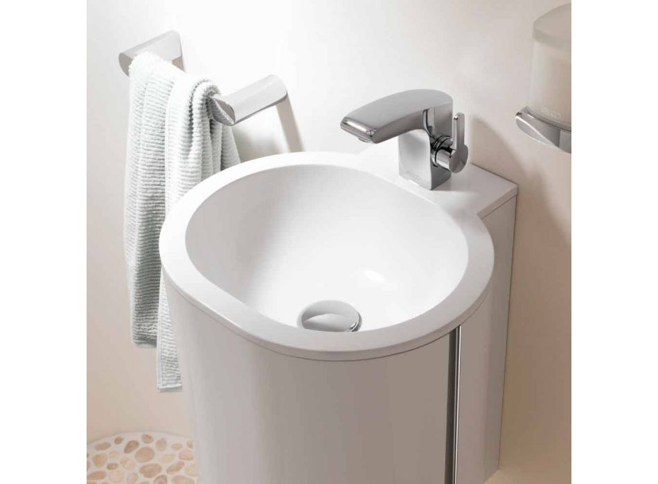 Modern design med engreppsblandare för badrums tvättställ Kromfinish - Gonzo Viadurini