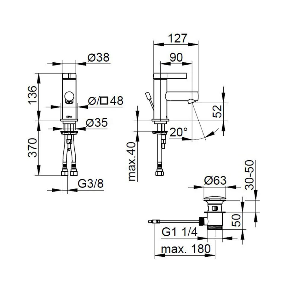 Engrepps tvättställsblandare Klassisk design Krom Mässing - Artemisia Viadurini