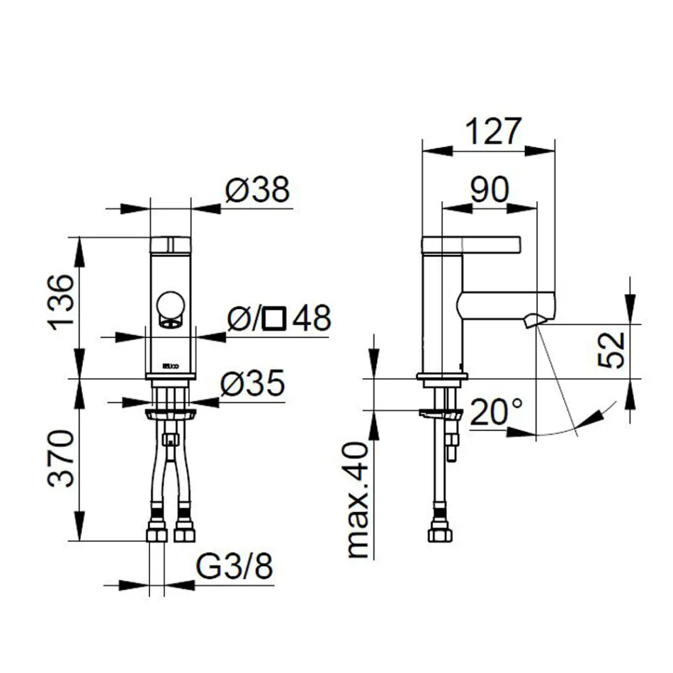 Engrepps tvättställsblandare Klassisk design Krom Mässing - Artemisia Viadurini