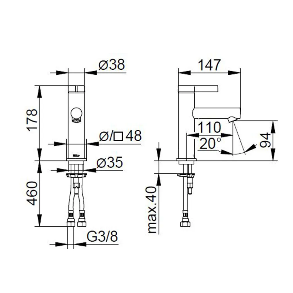 Engrepps tvättställsblandare Klassisk design Krom Mässing - Artemisia Viadurini
