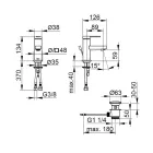 Engrepps tvättställsblandare med platt design i kromad mässing - Agenore Viadurini